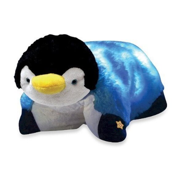 NWT Pillow Pets 15” "Sparkling Penguin" Glow Pets Purple Pink Jumbo - Picture 4 of 6